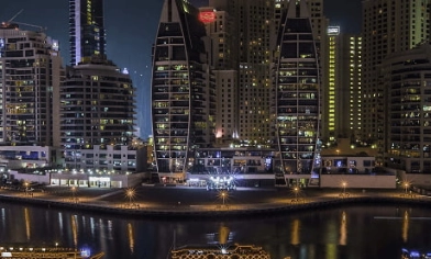 Dubai skyline at night