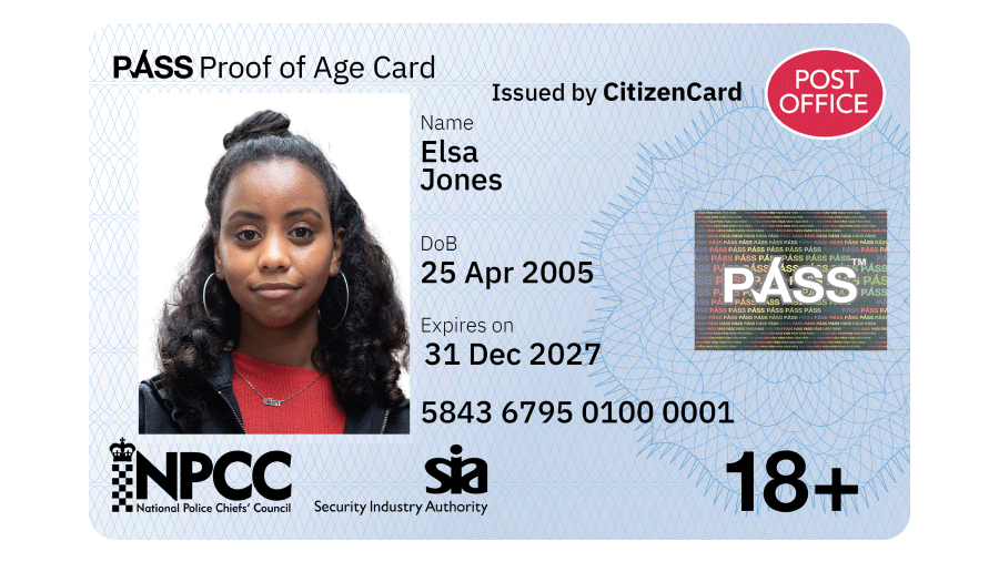 post office 18 plus pass card
